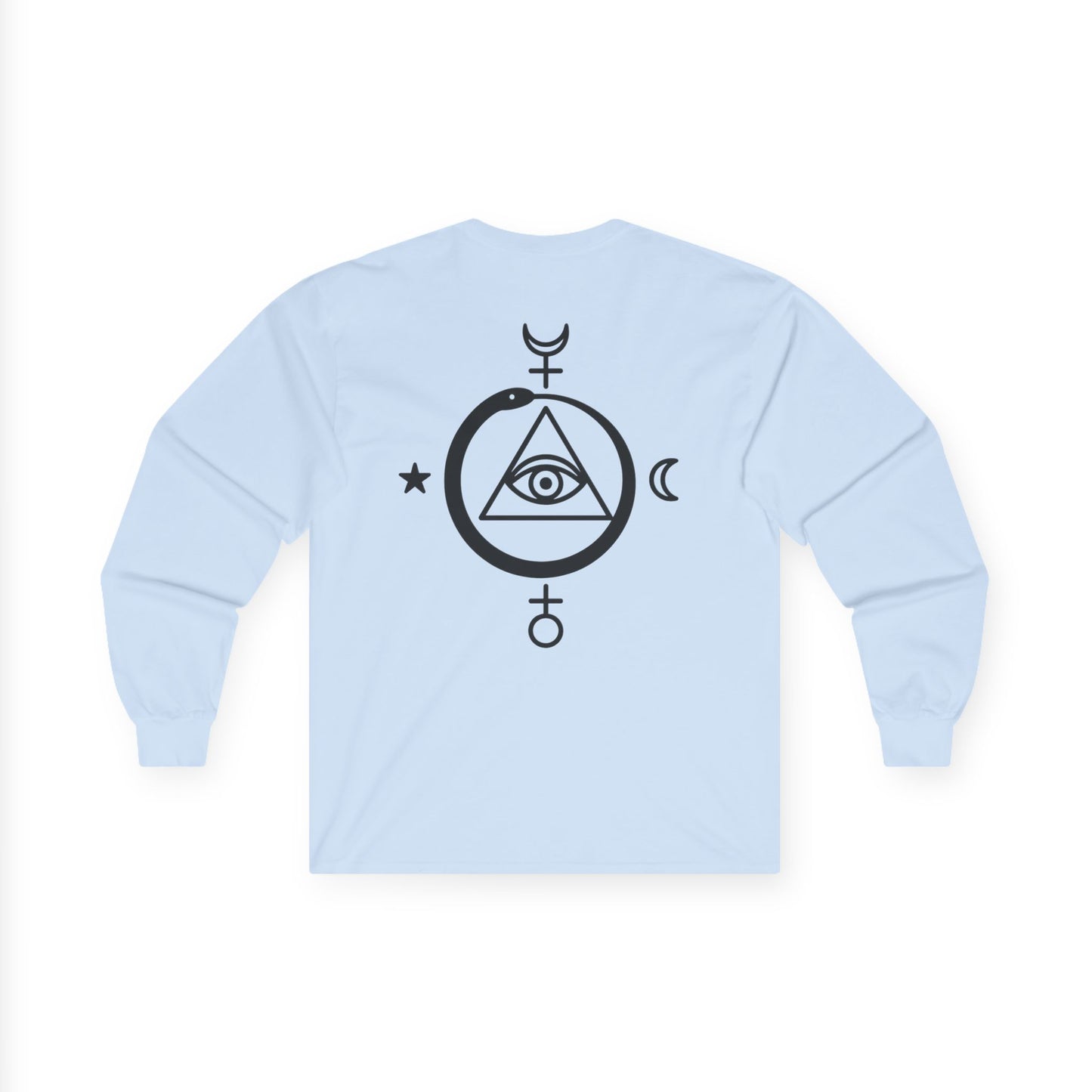Mystical Long Sleeve Tee, Astrology Shirt, Occult Print Tee, Spiritual Gift, Unisex Cotton Top