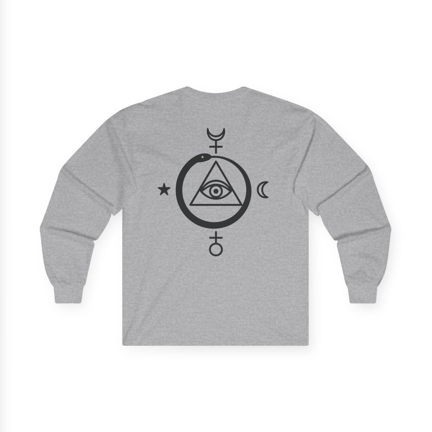 Mystical Long Sleeve Tee, Astrology Shirt, Occult Print Tee, Spiritual Gift, Unisex Cotton Top